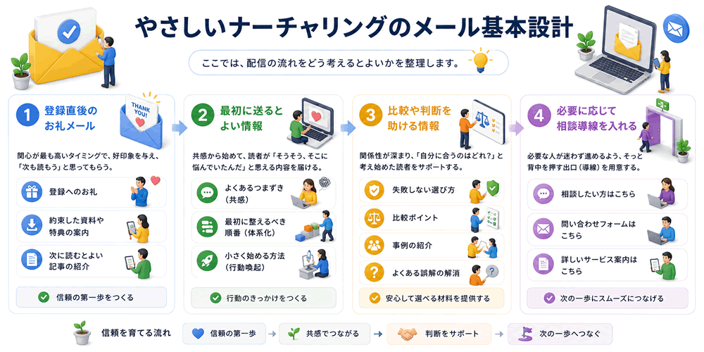 ナーチャリングのメールのための基本設計