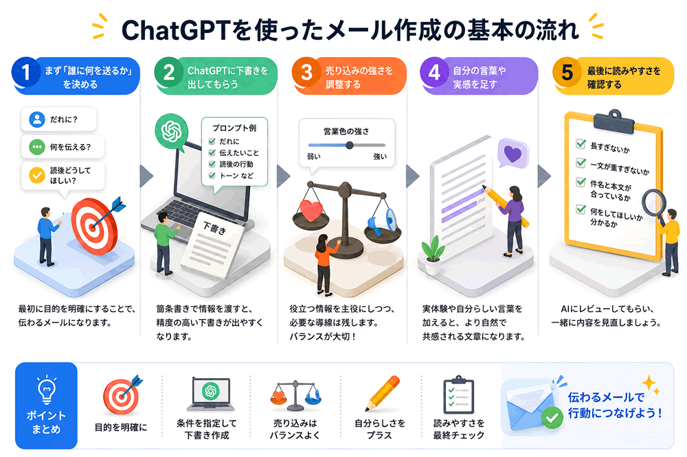 ChatGPTを使ってメルマガを作成する基本的なフロー